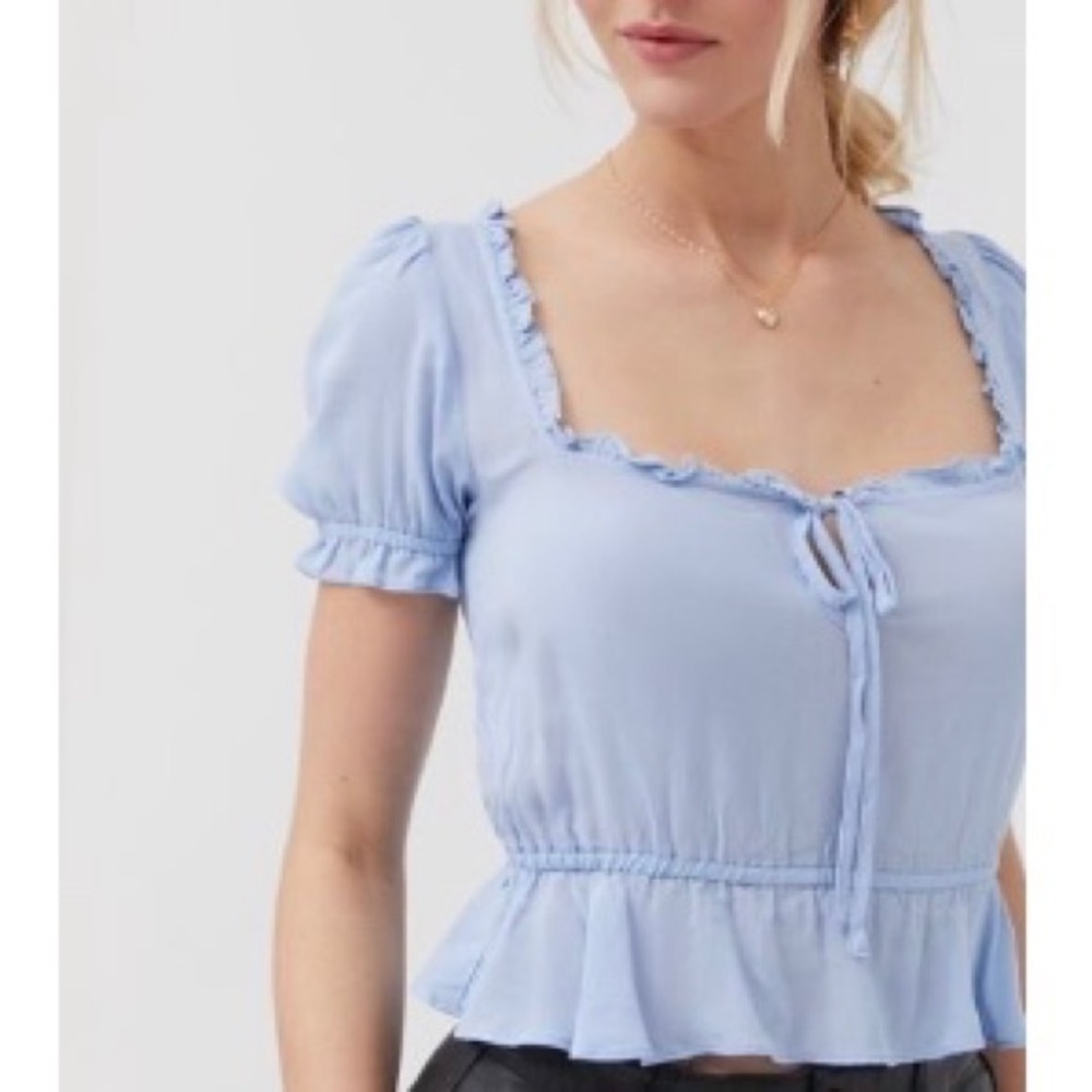 UO baby blue blouse
